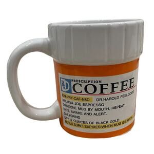 Pill Bottle Coffee Mug Prescription For Coffee Funny Novelty Gift Coffee Lover